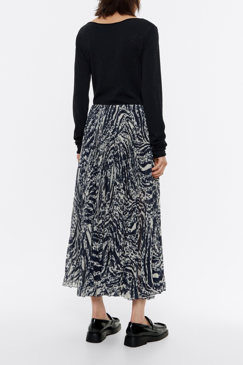 FALDA PLISADA MIDI Azul