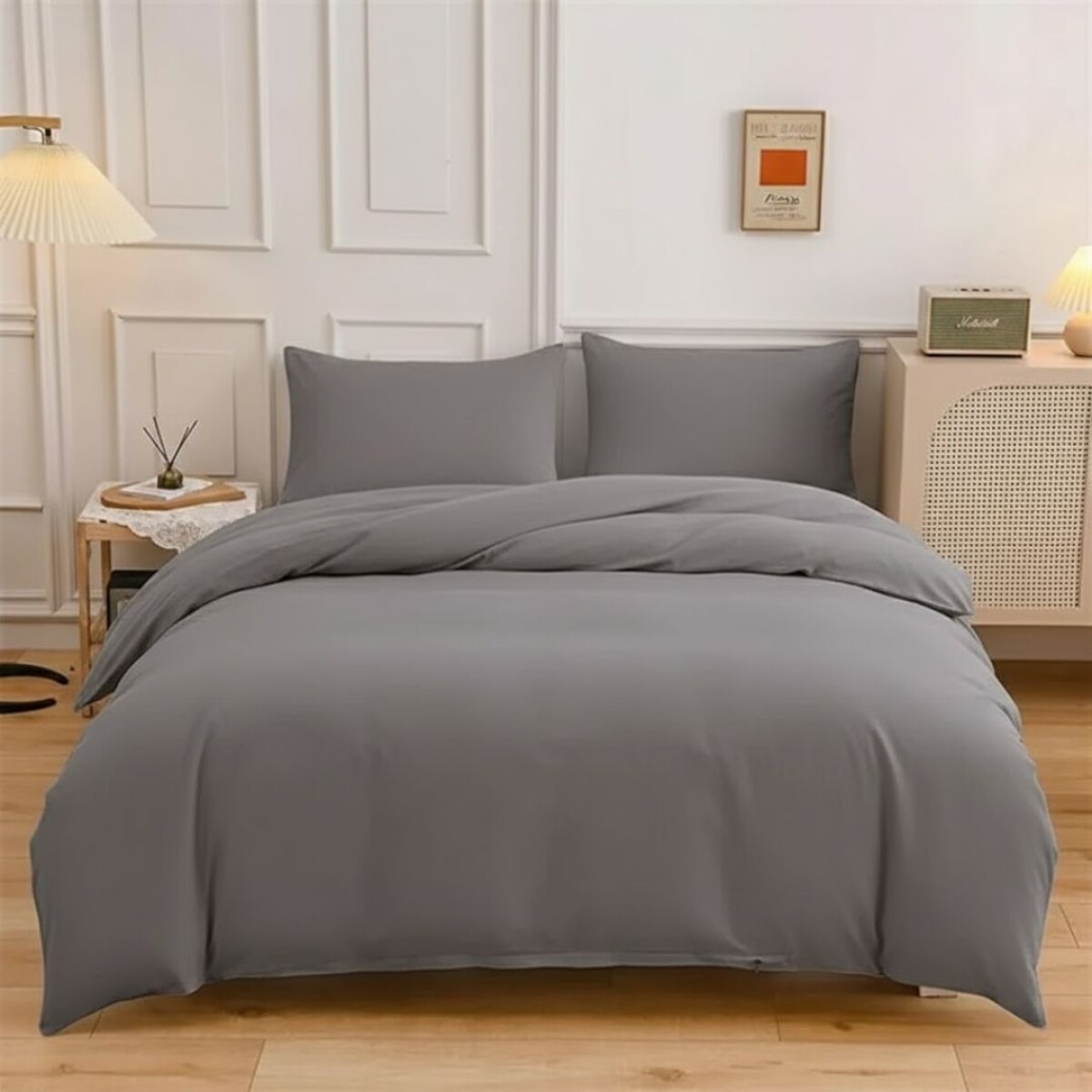 Funda Nordica 2 Plazas - Gris oscuro / Liso 