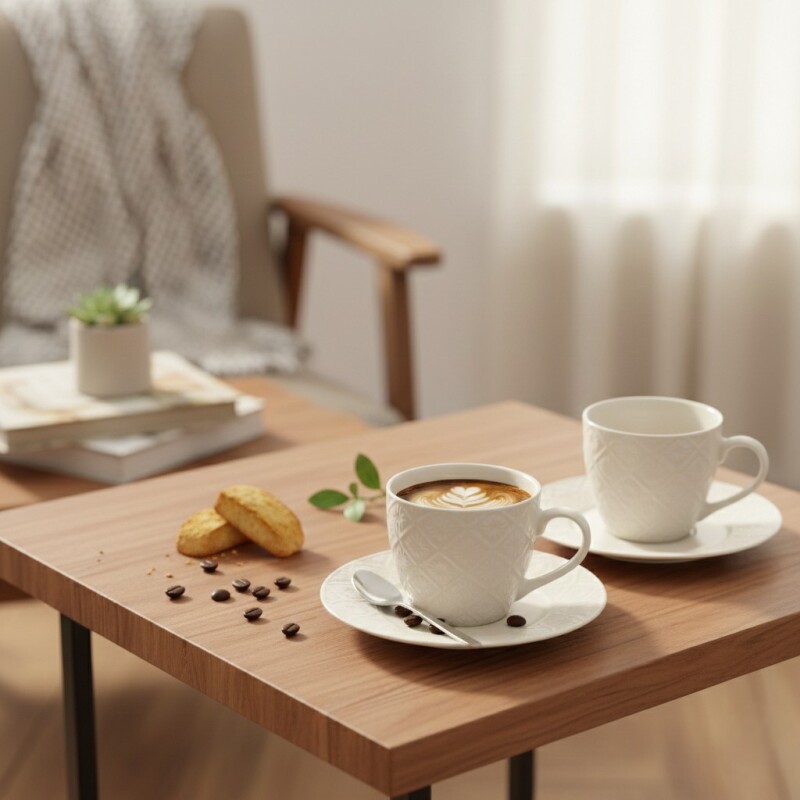 SET DE TAZA C/PLATITOS 8.5X7.6CM 4PZAS Unica