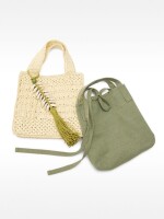 Bolsa Tote Efecto Rafia Con Detalle De Conchas Colgante S natural