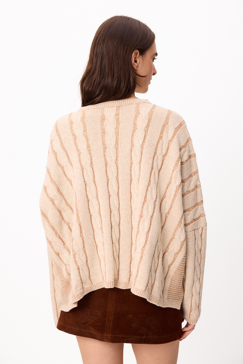 Sweater Lana Crop Oceano Crudo/Camel
