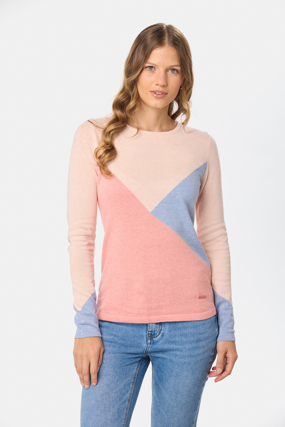 BUZO TEJIDO COMBINADO Rosado