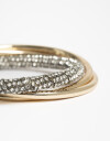 Pulseras Rígidas Strass Pulsera Rígida Strass - Plateado Hematite