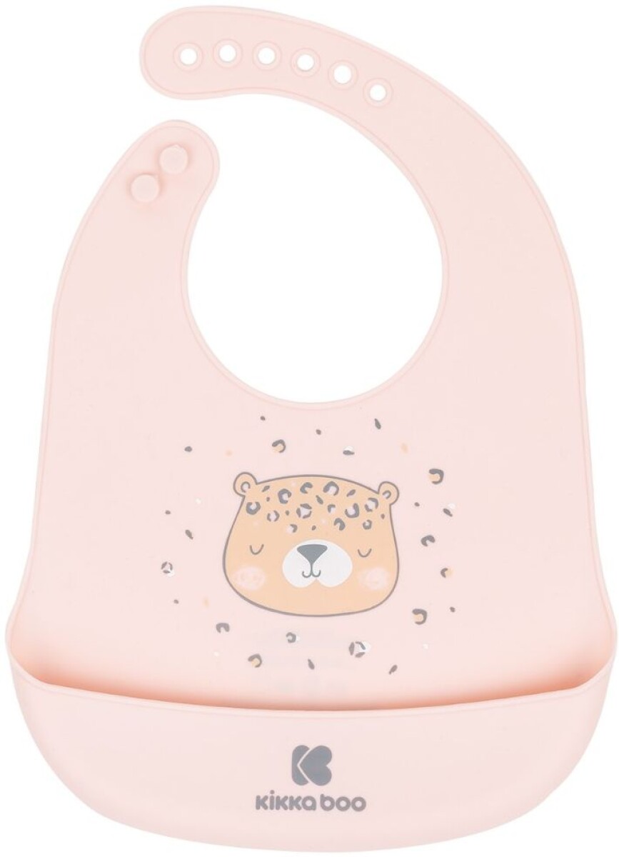 Babero silicona KIKKABOO - Rosa savanna 