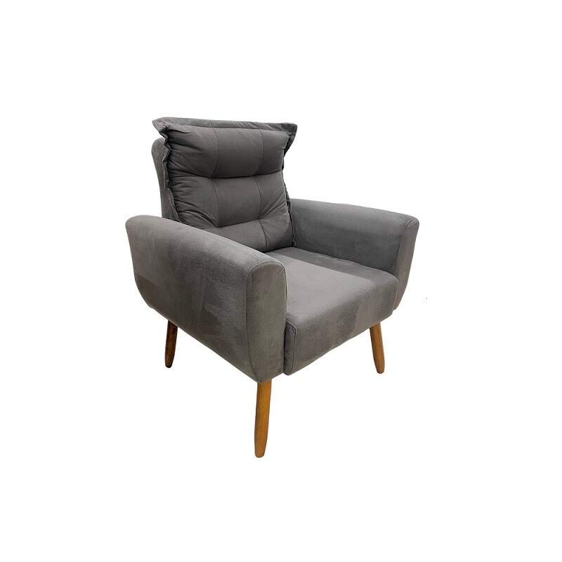 Butaca Dakota 80x70 cm Gris Veludo