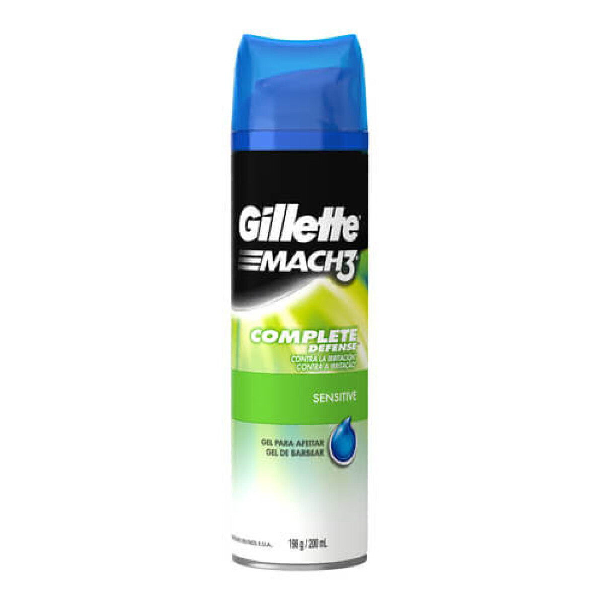 Gillette Mach 3 Gel de Afeitar Complete Defense Sensitive 200 ml – Suavidad y Protección 