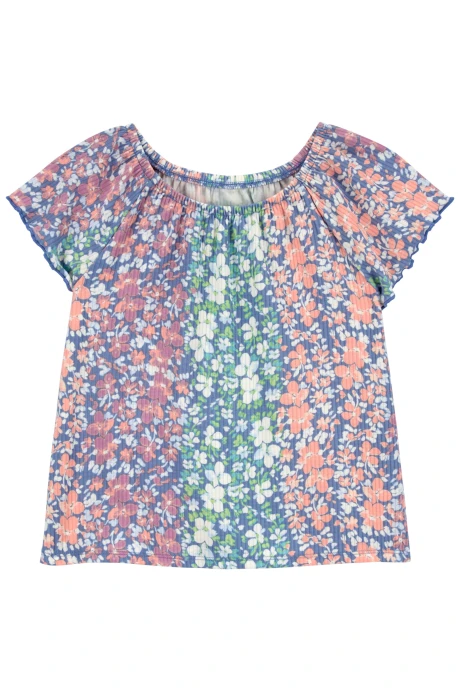 Blusa drapeada diseño floral Blusa drapeada diseño floral