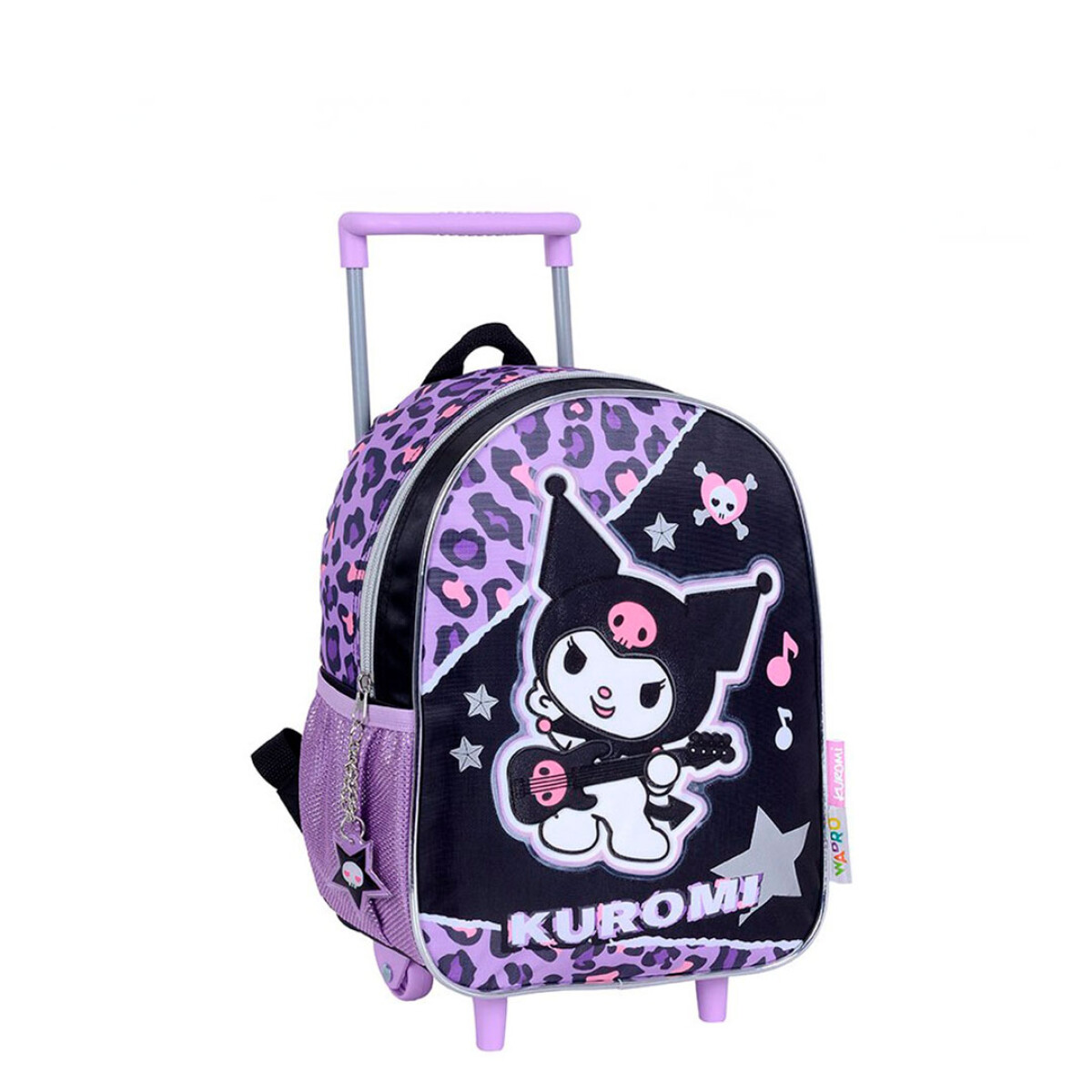 Mochila Disney Kuromi Rock Con Carro 12 Pulgadas - Negro - Violeta 
