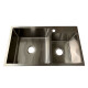 Pileta De Cocina Acero Inoxidable Doble 82X46X22Cm Bajo/sobre Mesada Incluye Desague Y Canastilla Aqualia