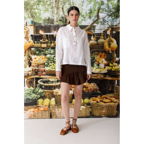 Blusa Polo Linen Blanco