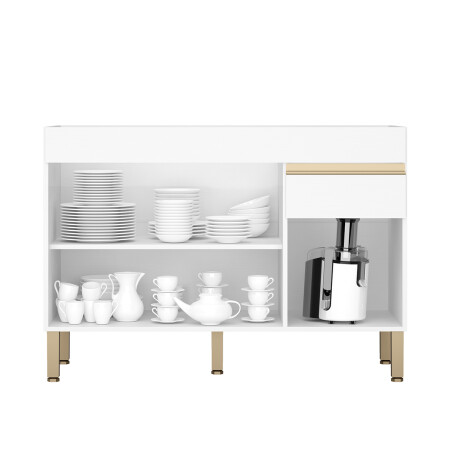 Modulo Bajo Mesada Sin Tapa Tres Puertas De 120 cms. BLANCO