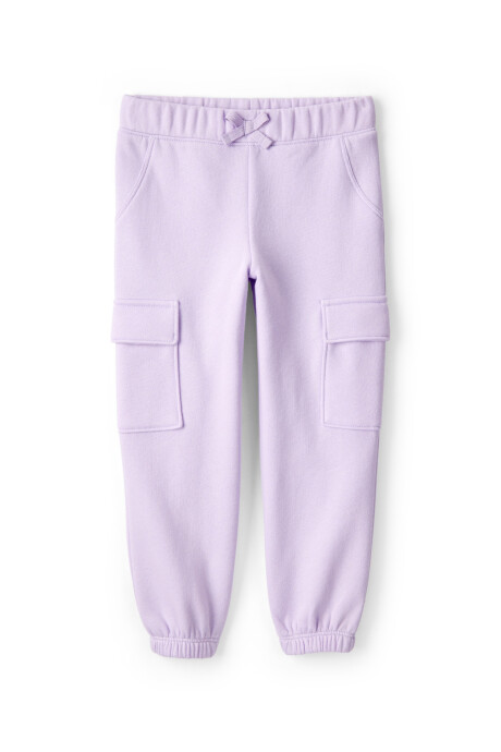 Set dos piezas de algodón, pantalón y canguro, púrpura Sin color