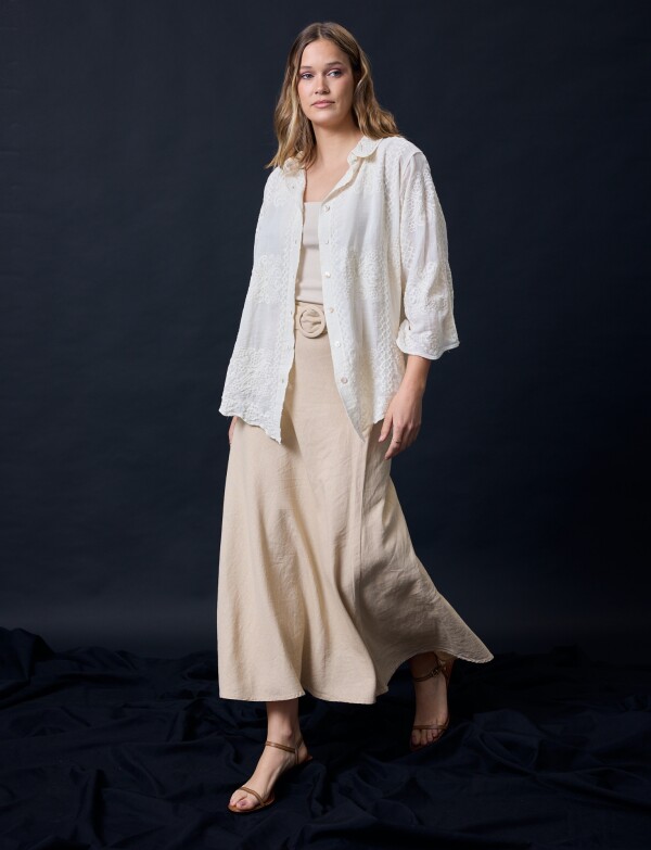 Camisa Broderie BEIGE