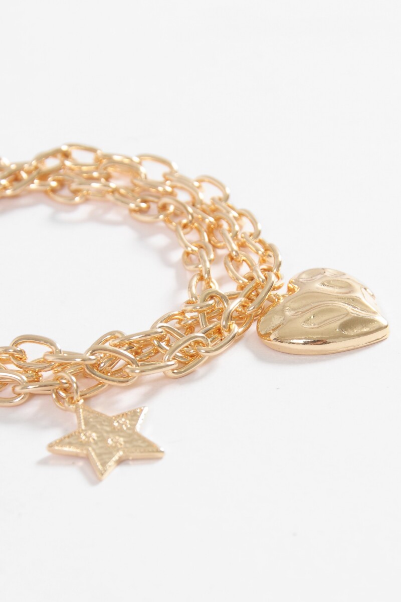 Pulsera cadena charrua dorado