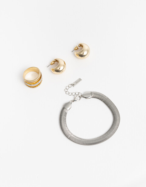 Bijouterie Set Metal Bijouterie Set Biplating - Combinacion Bicolor