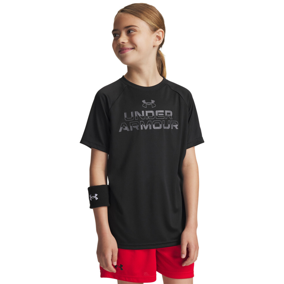 UA Tech Split Wordmark SS-BLU - BLK-003 