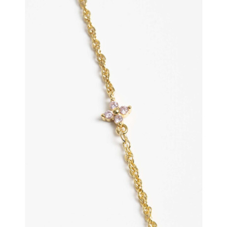 Collar Con Dije De Cubic Zirconia Dorado
