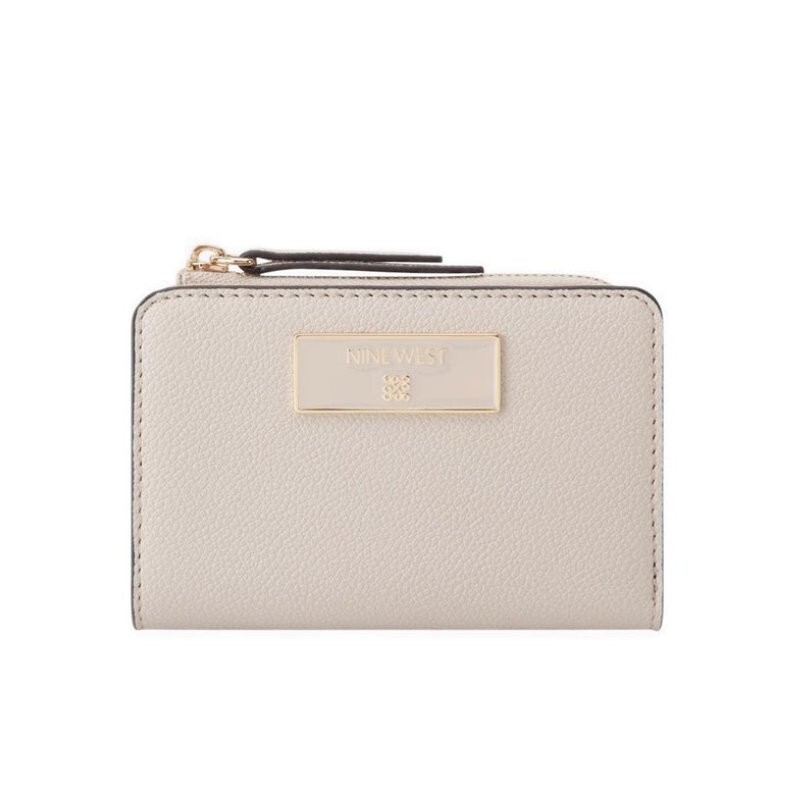 Small Leather Goods Mary Zip Around Card Case Cement Cemen
