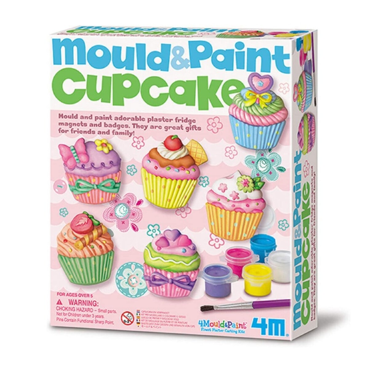 Juego Educativo 4M Moldear Pintar Cupcakes Yeso Imanes Pins - Multicolor 
