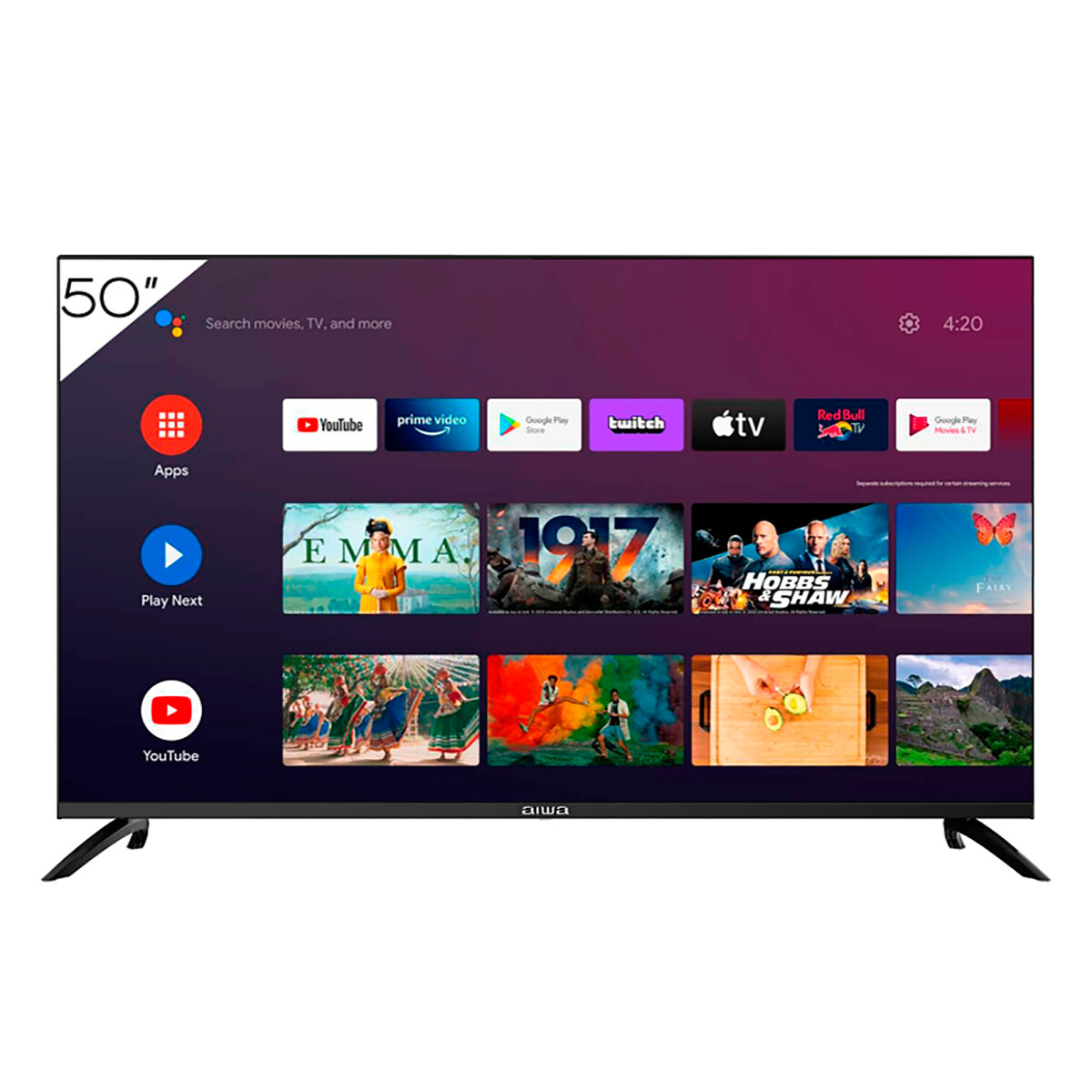 Smart Tv Aiwa 50'' Led 4k Hdr Google TV Comando De Voz 