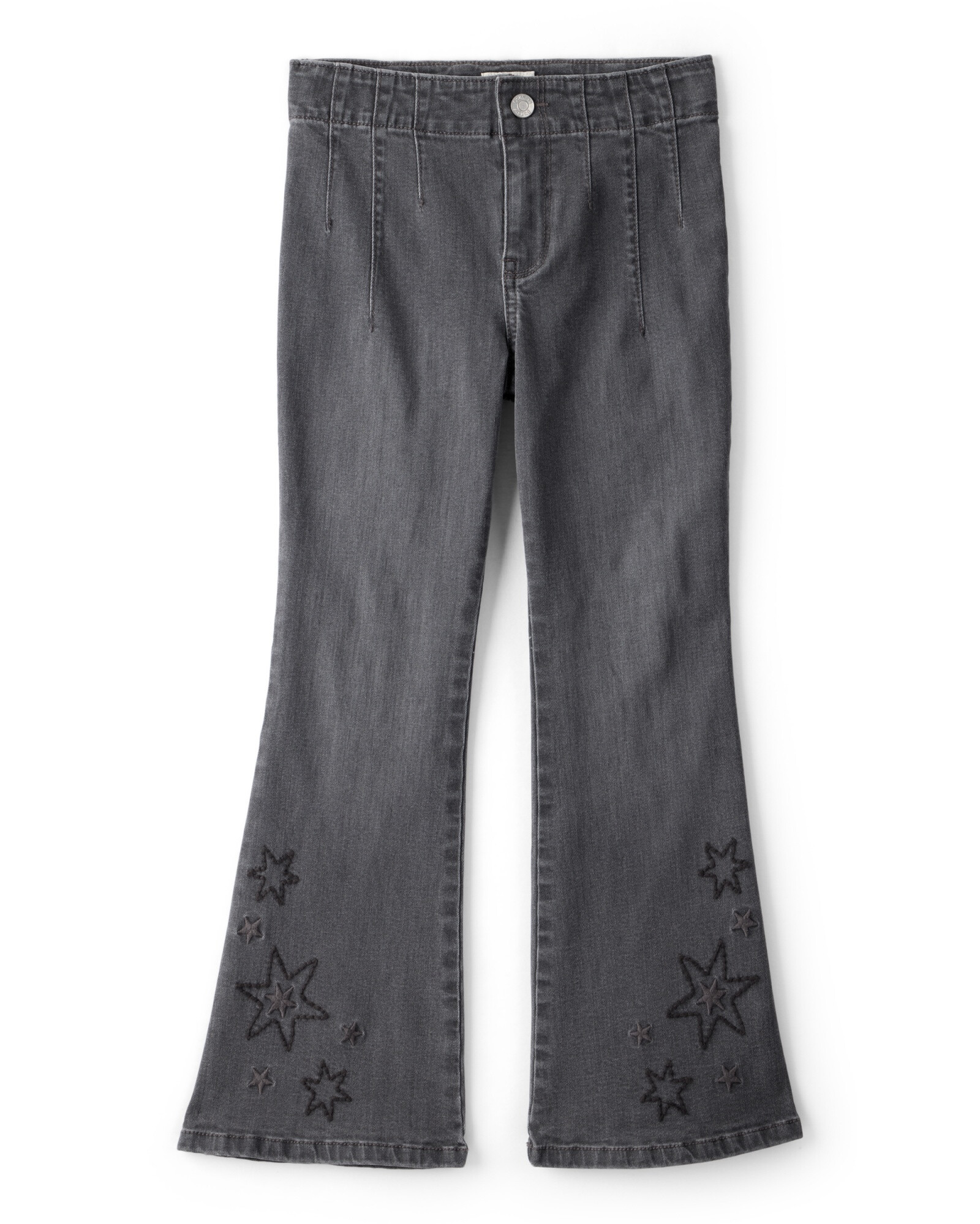 Pantalón jean semi oxford y bordado de estrellas Sin color