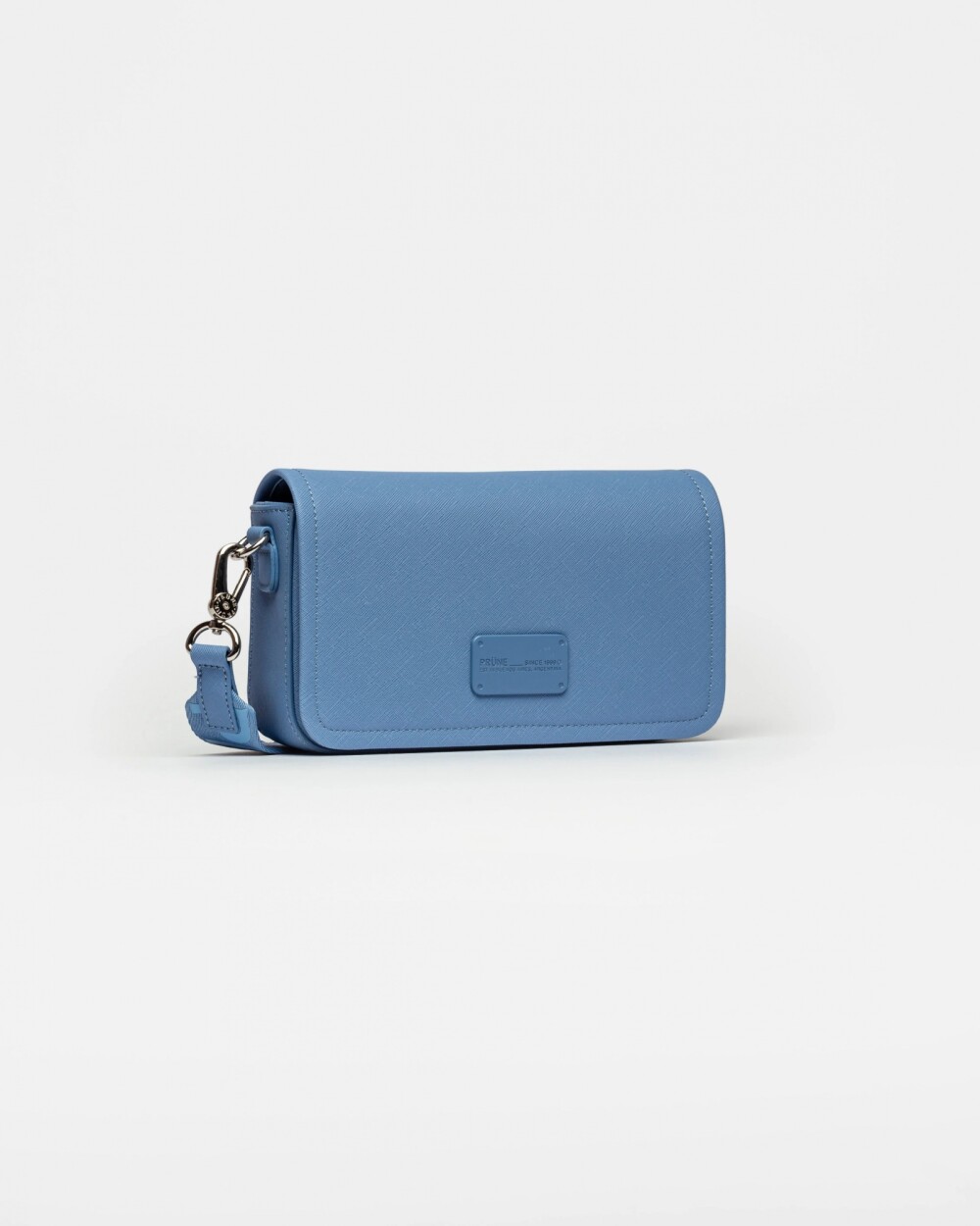 Bandolera The Flap Penny en efecto cuero saffiano Coast Blue