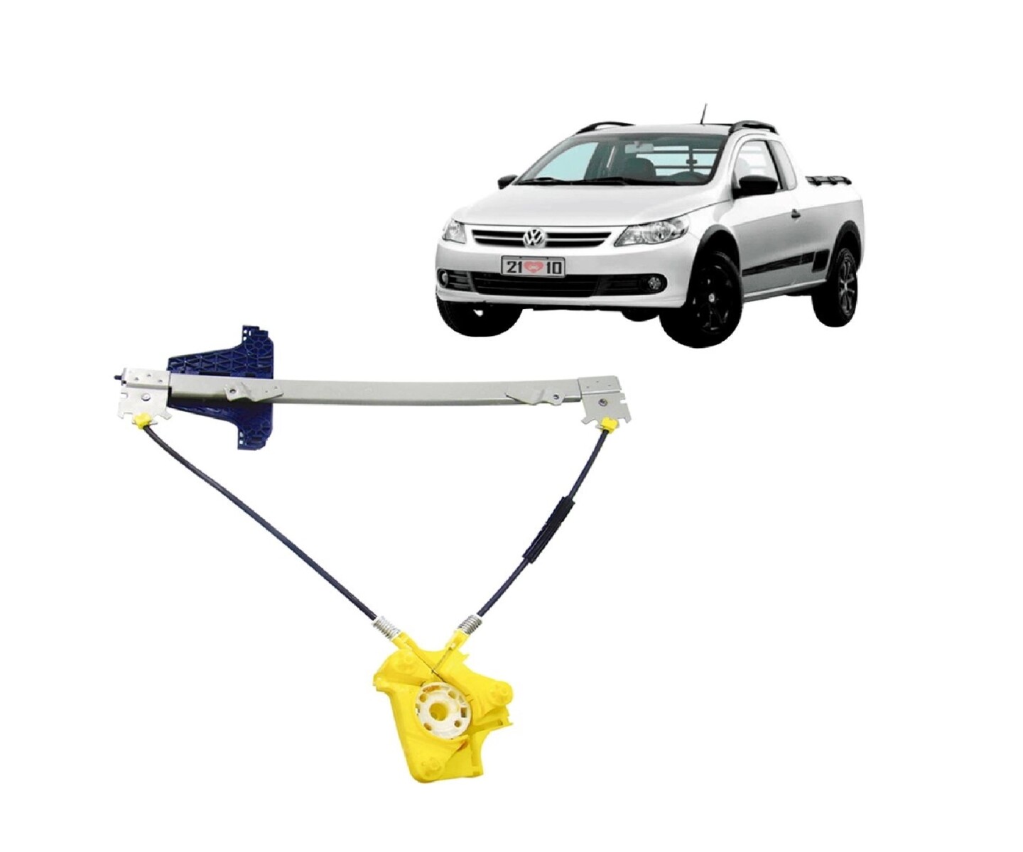 MAQUINA LEVANTA CRISTAL DERECHA SAVEIRO G5 / G6 / G7 ESTRIA FINA SIN MOTOR 