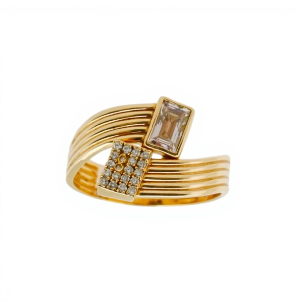 Anillo Toi et Moi -Oro bajo-Piedra Zirconia-AN8214 conpiedra