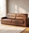 Sillon 100% Cuero 3 Cuerpos Sublime Caramelo