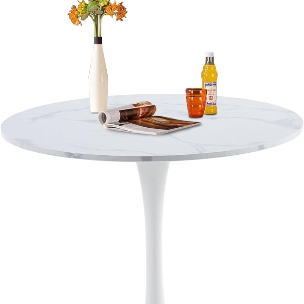 Mesa Comedor Redonda Estilo Bar Blanco