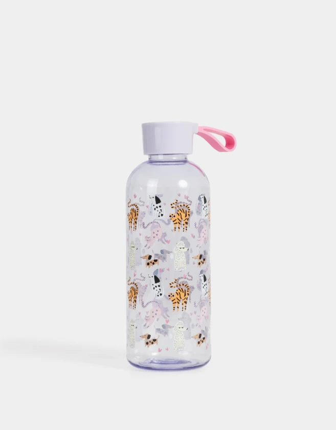 Accesorios Cocina Animalito Botella Plástica Estampada Animalitos - Violeta Lila