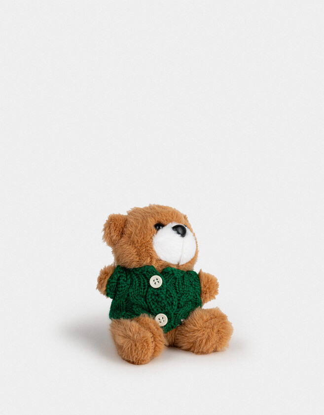 Llavero Peluche Llavero Y Charm De Osito Con Sweater - Marron Medio