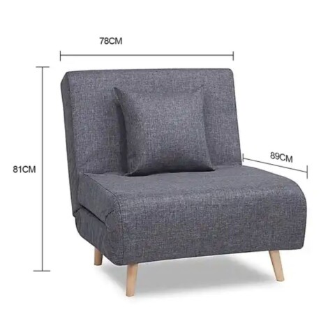 Sillon cama Trifold 1 cuerpo Gris