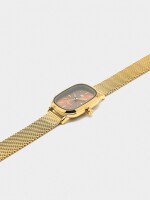 Reloj De Malla Metálica De Acero Inoxidable dorado