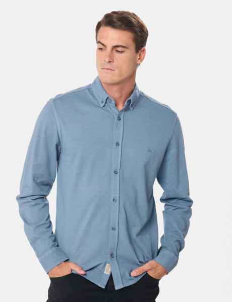 CAMISA PIQUE LISA MANGA LARGA Piedra