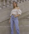 Jean Wide Morango Celeste Oscu