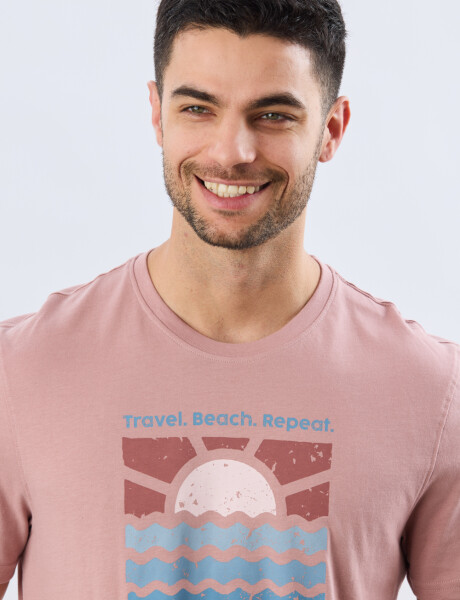 REMERA ESTAMPADA DE ALGODÓN Rosa
