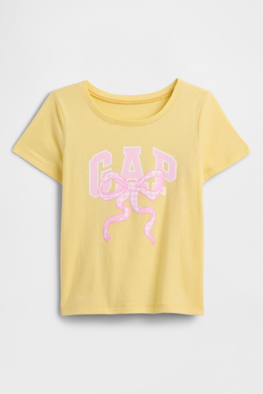 Remera Logo Gap Manga Corta Toddler Niña Spring Yellow