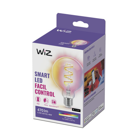 Philips Wiz - Lámpara Led Inteligente 929003267212 - 6,3W. Blanco y Color. G95. E27. 2200K-6500K. 001