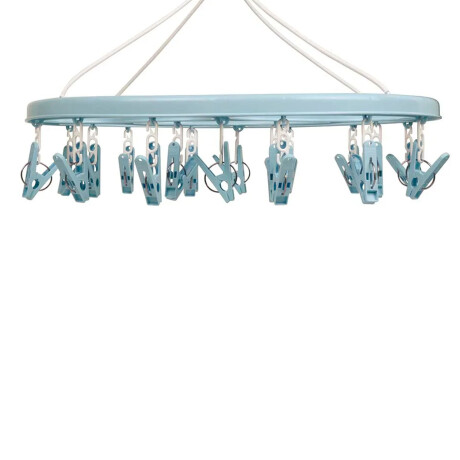 Mini Tendedero Ovalado 24 Palillos Plásticos para Ropa Mor Celeste