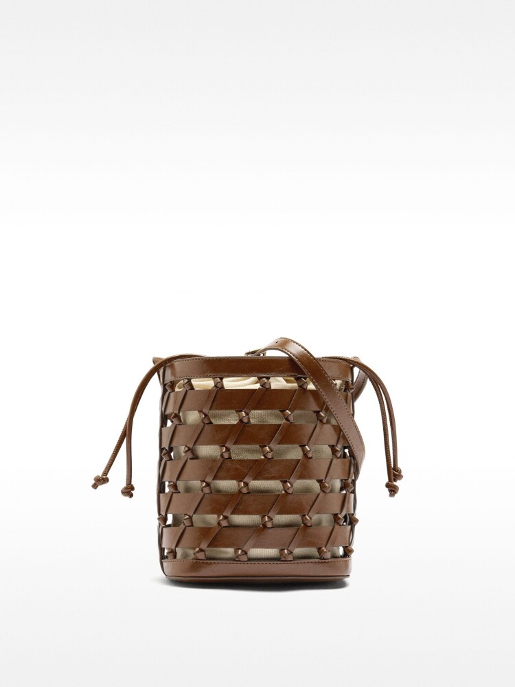 Bolso Bombonera Trenzado Con Nudos marron