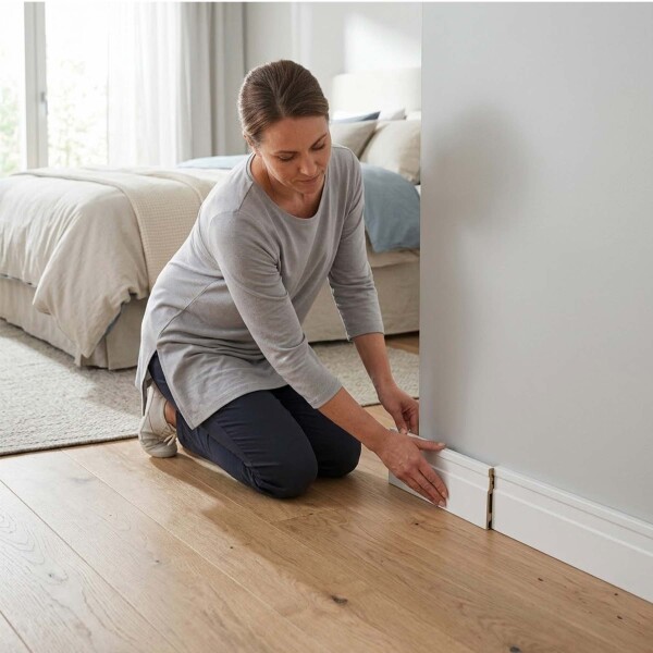 Zócalo De Pvc Plasbil 15mm X 70mm X 2,40M Blanco Pasa Cable Color Blanco