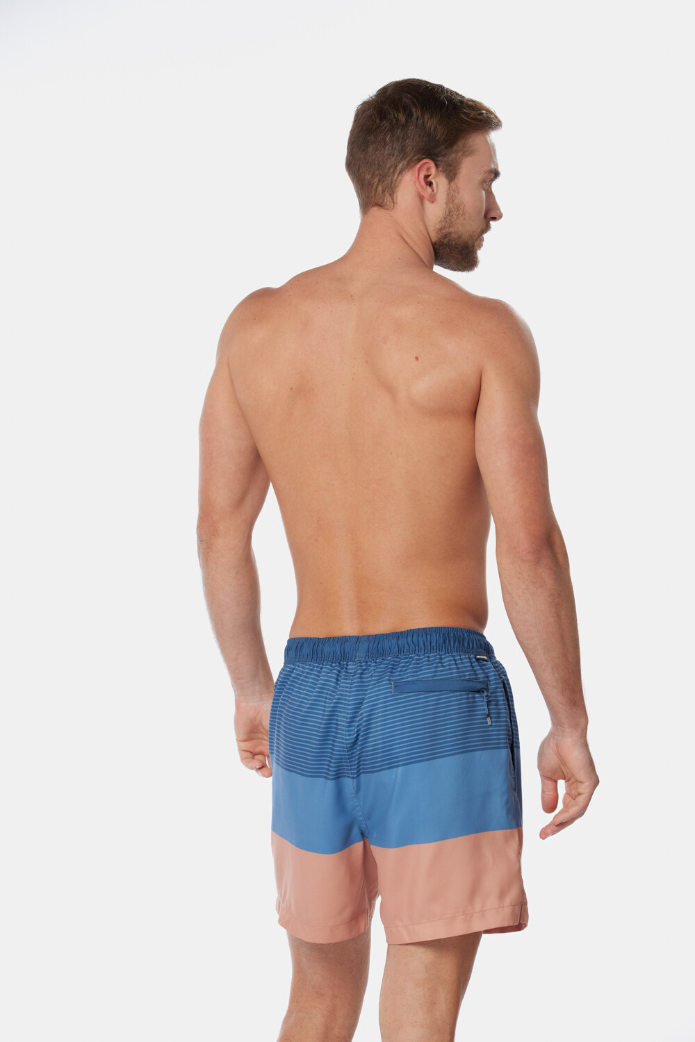 SHORT DE BAÑO RAYADO Azul