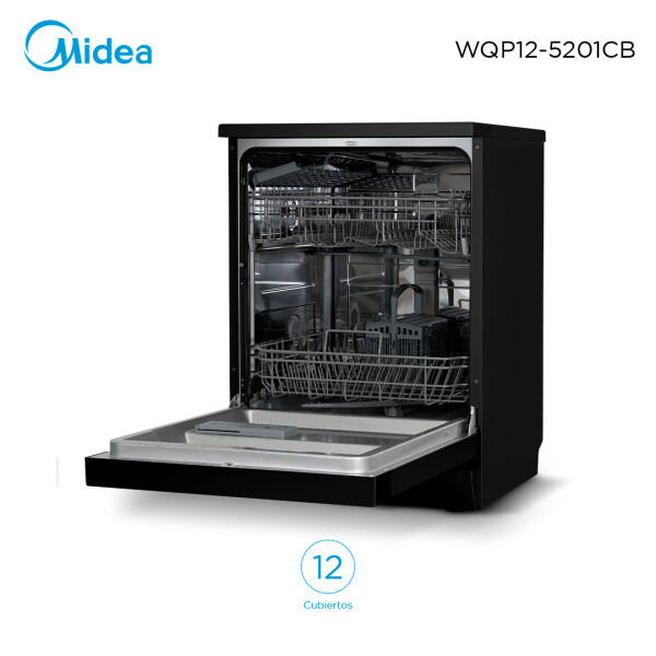 Lavavajillas Negro 12C Midea WQP125201CB Lavavajillas Negro 12C Midea WQP125201CB