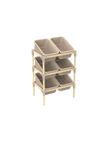 ESTANTERIA 6 CONTENERDORES 90X55X39CMS MEDERA Y PP ESTANTERIA 6 CONTENERDORES 90X55X39CMS MEDERA Y PP