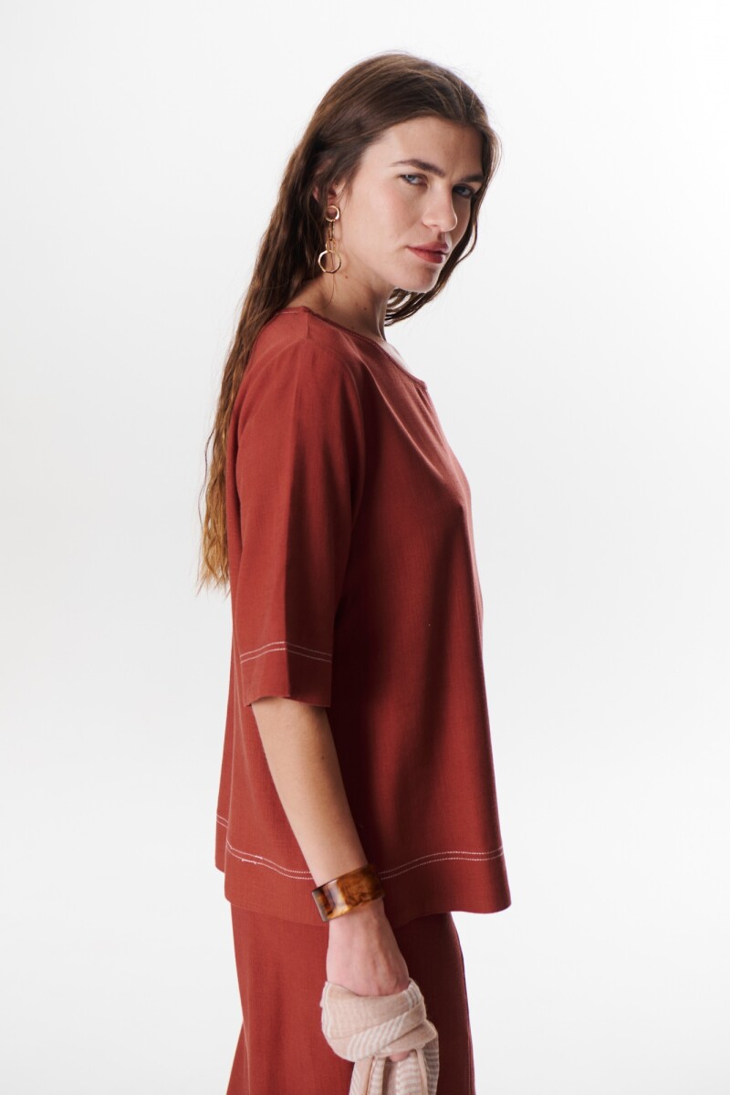 BLUSA LINO EVA ROJO