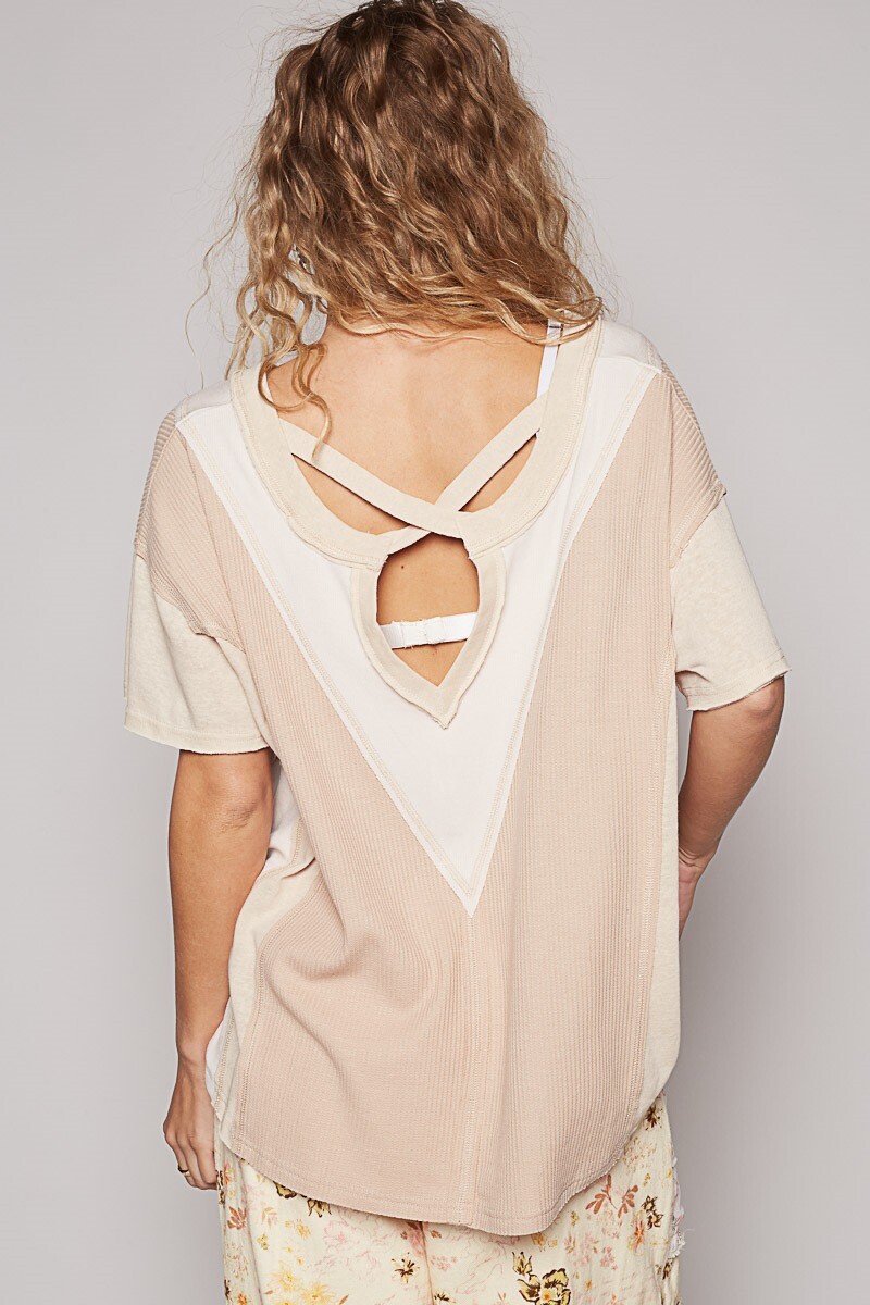 CAMISETA BOTONES Beige