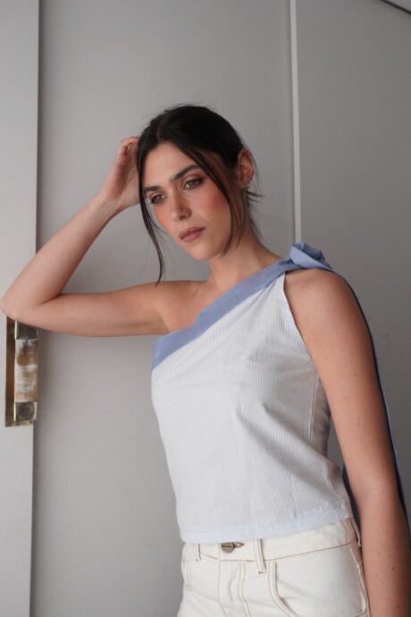Stripes Top Celeste