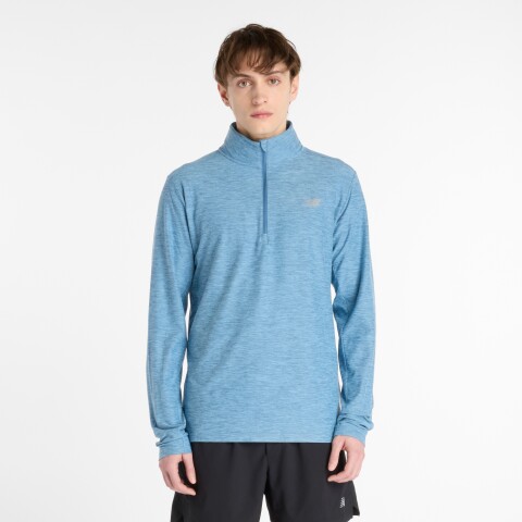 Buzo New Balance de Hombre - Space Dye 1/4 Zip - MT41915SHN BLUE