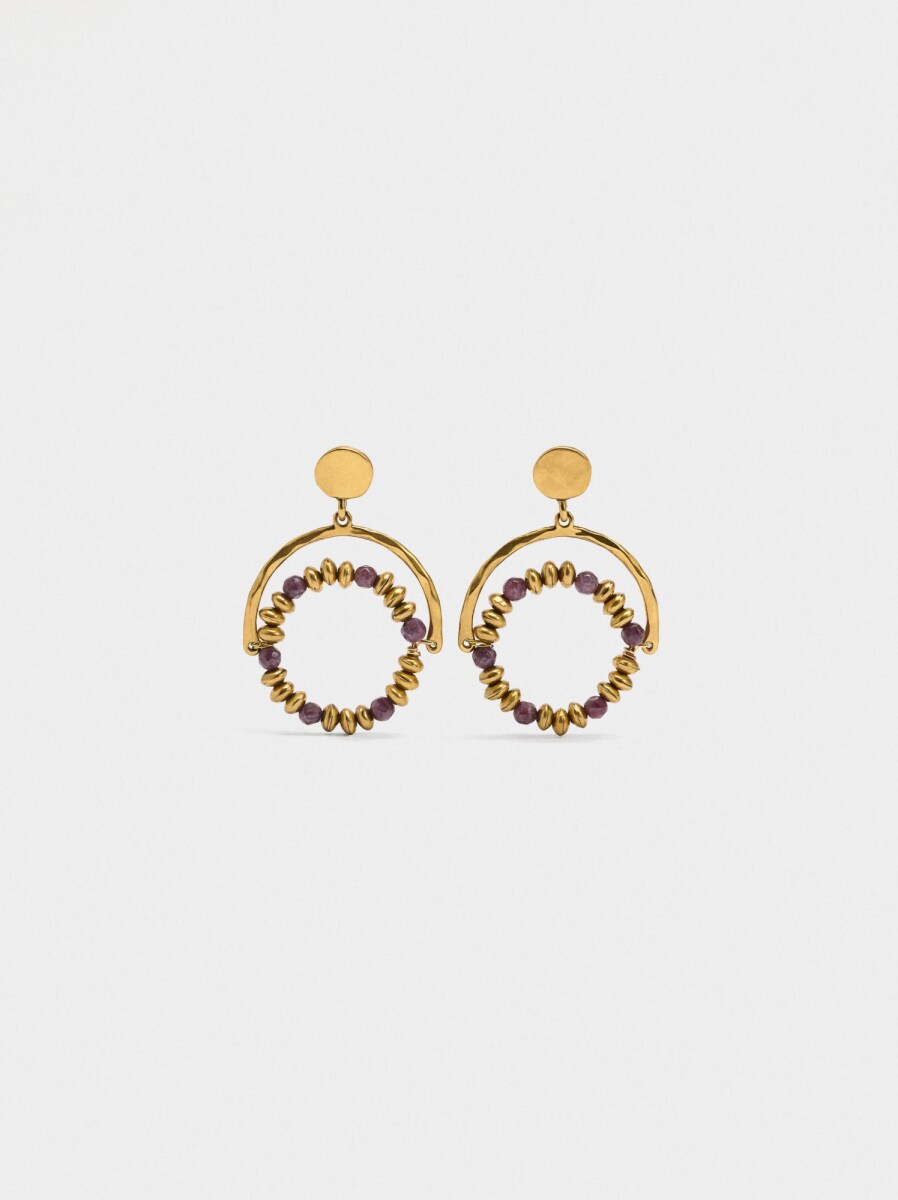 Pendientes De Arco Con Aro - violeta 